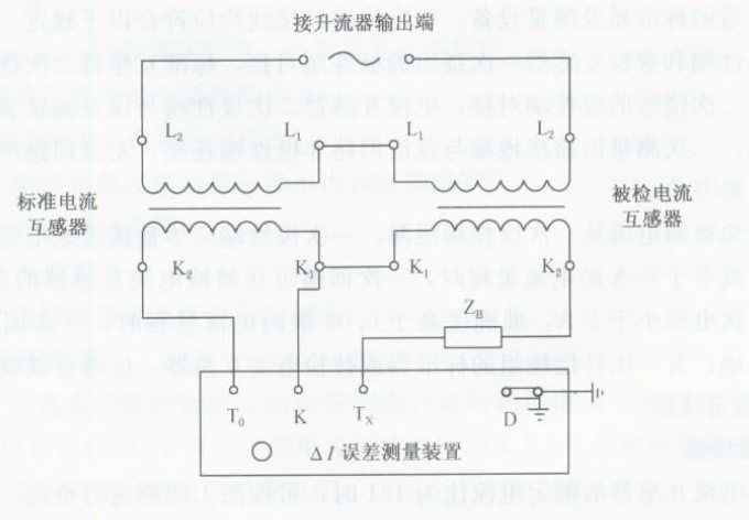 電流傳感器的角差、比差及復(fù)合誤差的微差法檢定線路圖