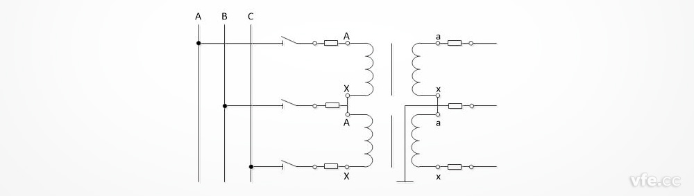 電壓互感器V/V接線圖 電壓互感器V/V接線圖