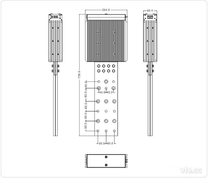 1000A、1500A、2000A刀片式SP變頻功率傳感器外形尺寸(單位：mm)