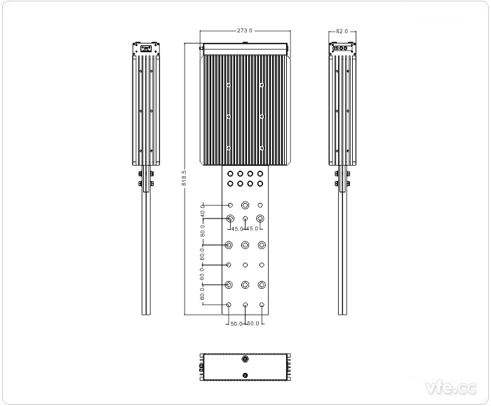 2500A、3000A、3500A刀片式SP變頻功率傳感器外形尺寸(單位：mm)