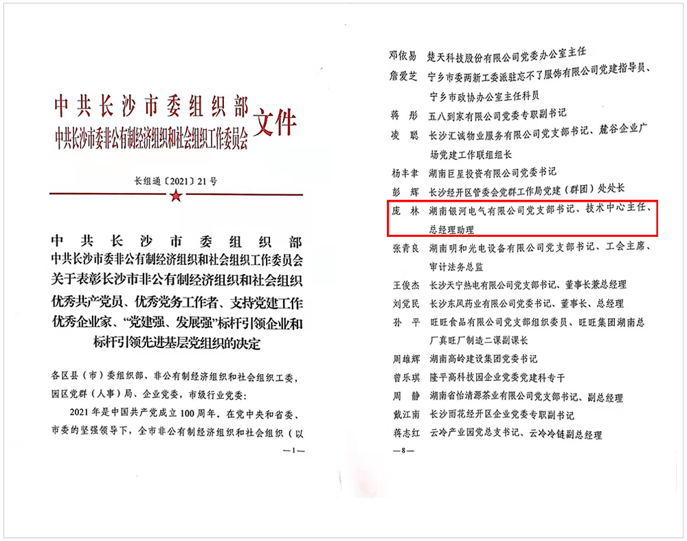龐林同志榮獲長沙市委組織部 “優(yōu)秀黨務(wù)工作者”稱號